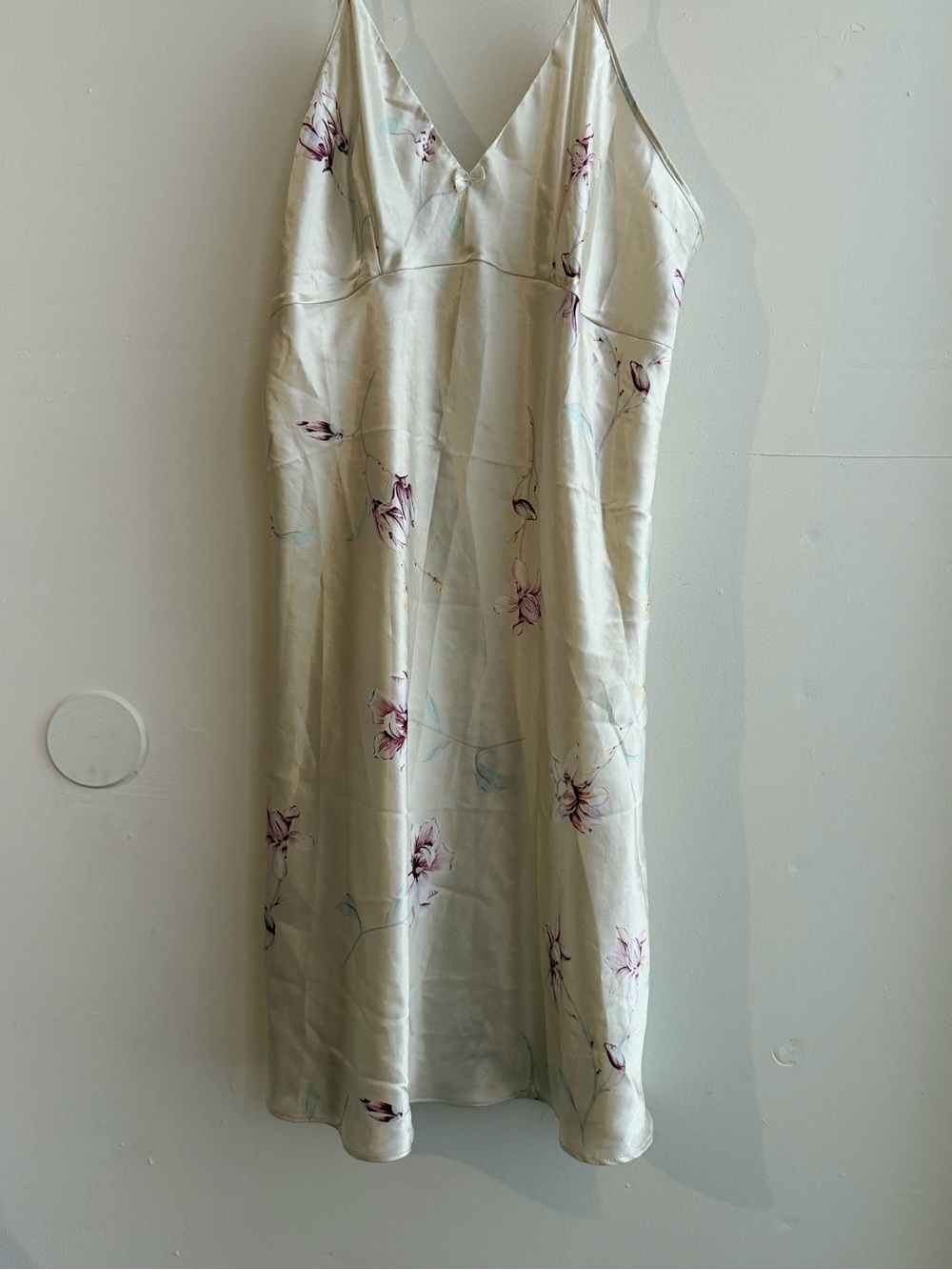 Vintage Silky Cream Floral Slip Dress - Picture 4 of 7
